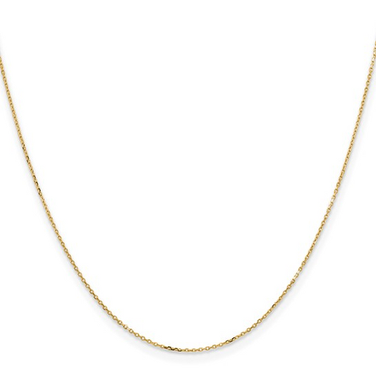 18In Yellow Gold Diamond Cut Cable Necklace