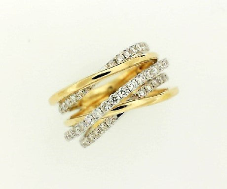 Two Tone Contemporary Diamond Ring
