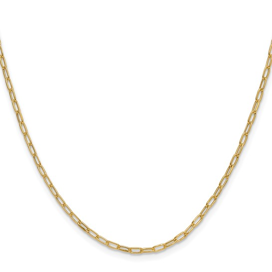 Yellow Gold Semi-Solid Beveled D/C Paperclip Necklace
