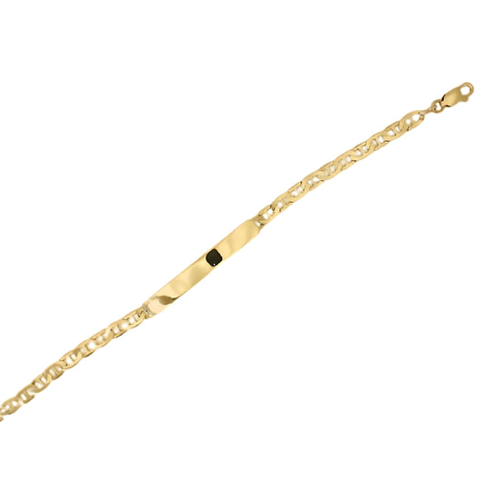 Vintage Polished Yellow Gold Id Anchor Bracelet