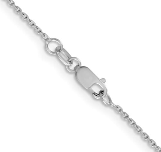 White Gold Diamond Cut Cable Necklace