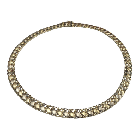 Vintage Two Tone Fancy Link Necklace