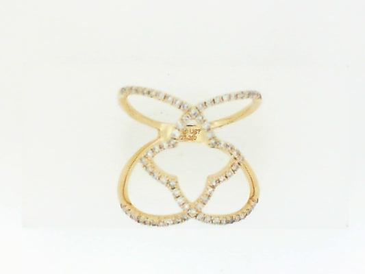 Yellow Gold Wide Open Contemporary Diamond Ring