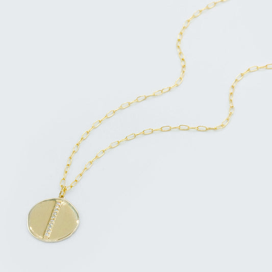 Yellow Gold Diamond Medallion Necklace