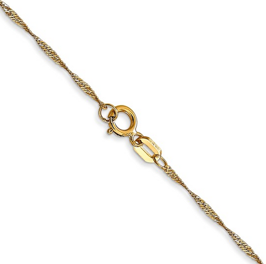 18in Yellow Gold Singapore Necklace
