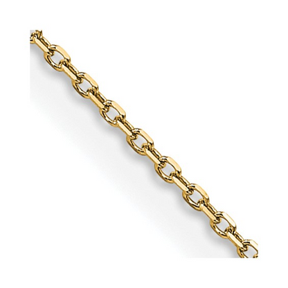 18In Yellow Gold Diamond Cut Cable Necklace