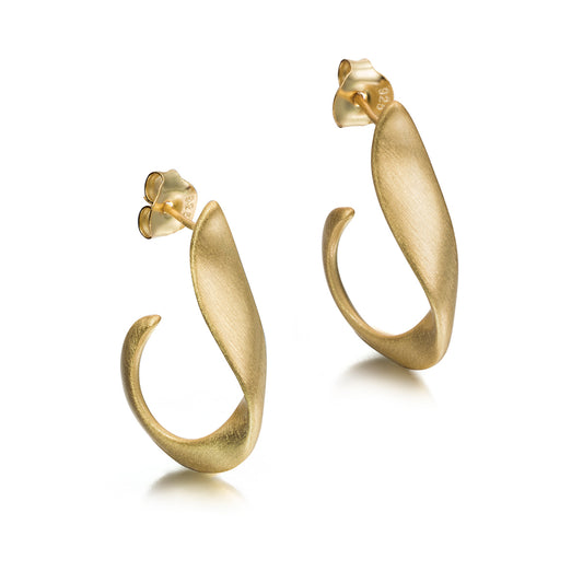 Gold-Plated Silver Matte Love Earrings