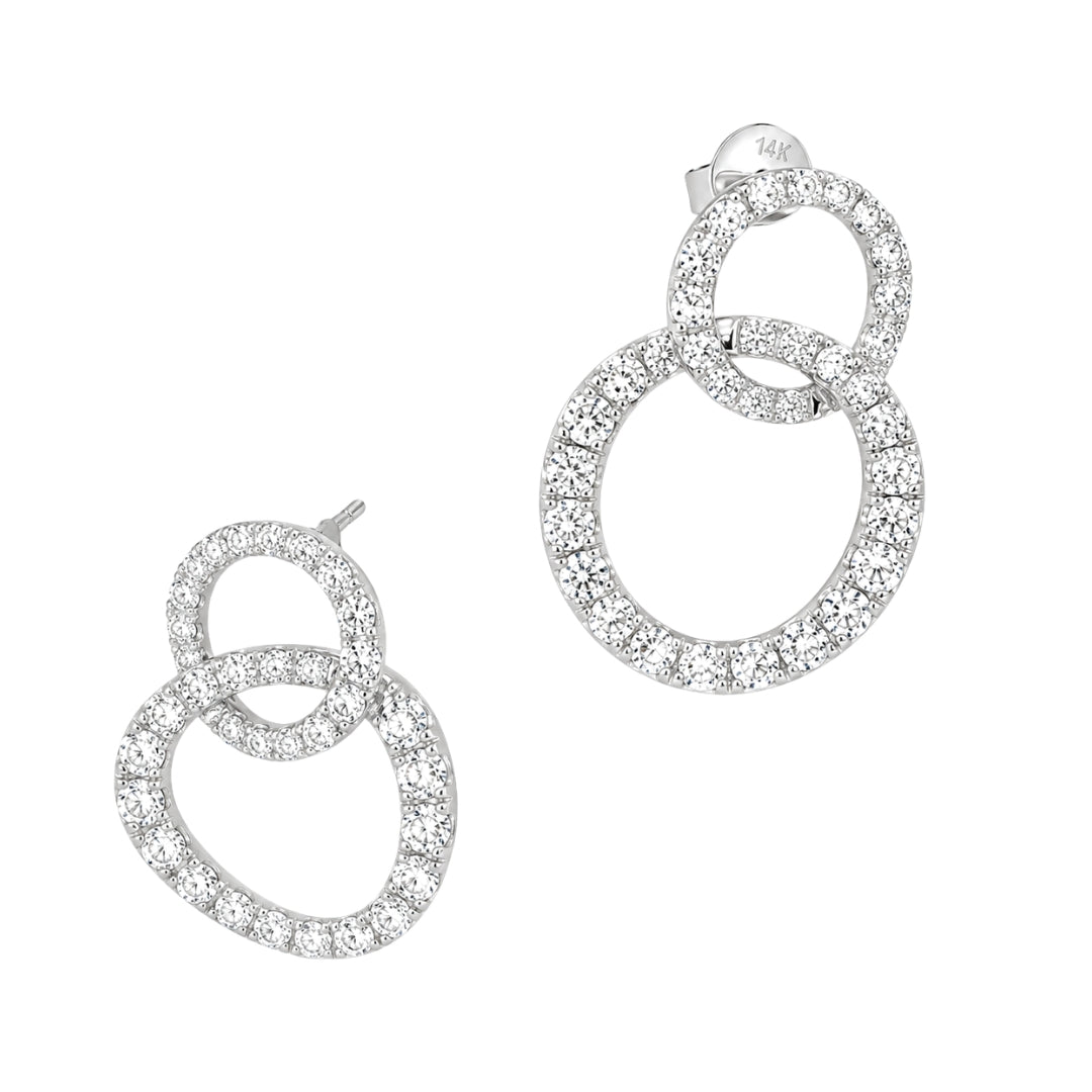 White Gold Diamond Figure Eight Earrings
