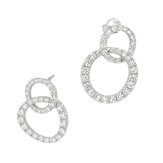 White Gold Diamond Figure Eight Earrings