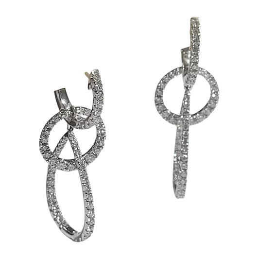 White Gold Diamond Teardrop Drop Earrings