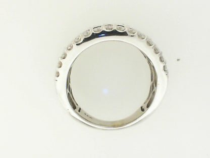 White Gold Round Diamond Wide Ring