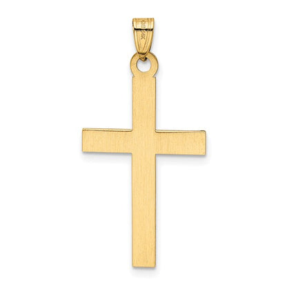 Yellow Gold Laser Etched Cross Charm