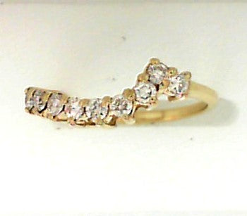 Vintage Yellow Gold Round Diamond Shadow Band