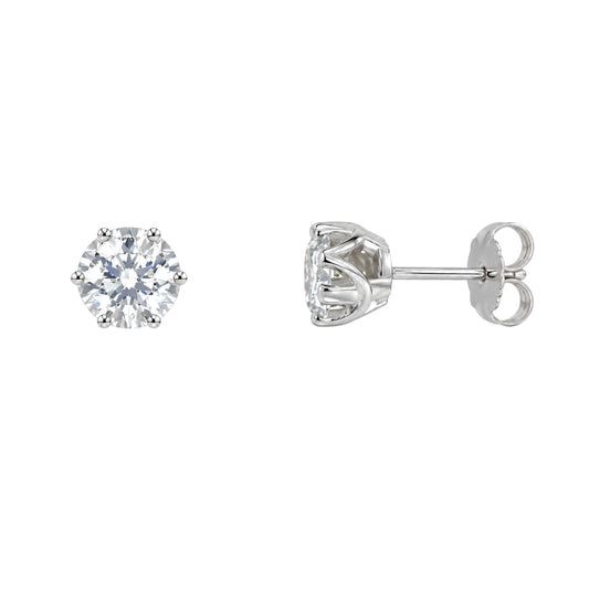 White Gold Round H/I Diamond Studs