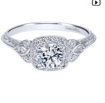 White Gold Victorian Halo G/H Diamond Engagement RIng