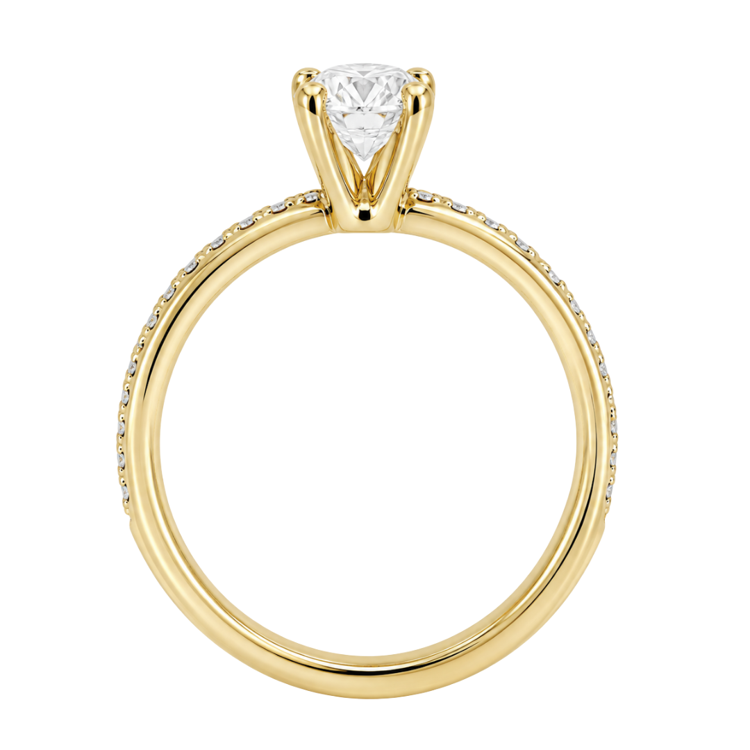 Yellow Gold G/H Diamond Engagement Ring Without Center Diamond