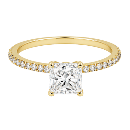 Yellow Gold G/H Diamond Engagement Ring Without Center Diamond