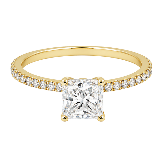 Yellow Gold G/H Diamond Engagement Ring Without Center Diamond
