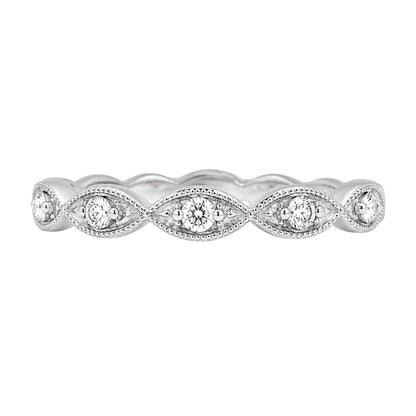 White Gold Vintage Style Round Diamond Ring