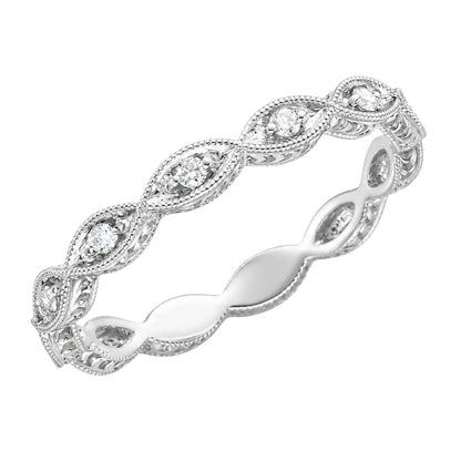 White Gold Vintage Style Round Diamond Ring