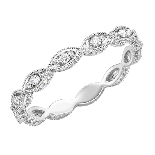 White Gold Vintage Style Round Diamond Ring