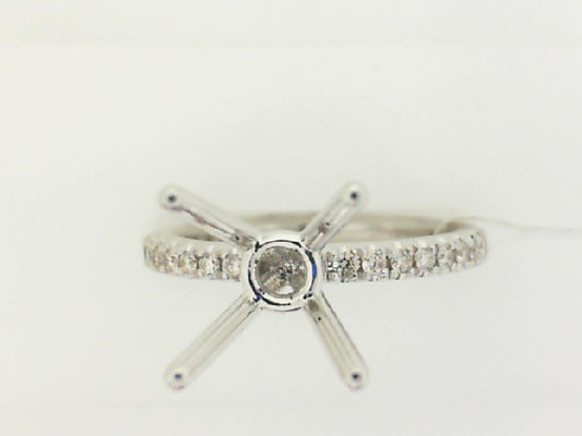 White Platinum Round J/K Diamond Engagement Ring