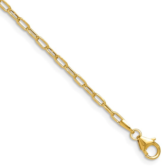 Yellow Gold Paperclip Bracelet