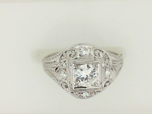 Vintage Round Old European Cut Diamond Ring