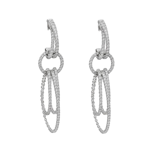 White Gold Diamond Drop Earrings