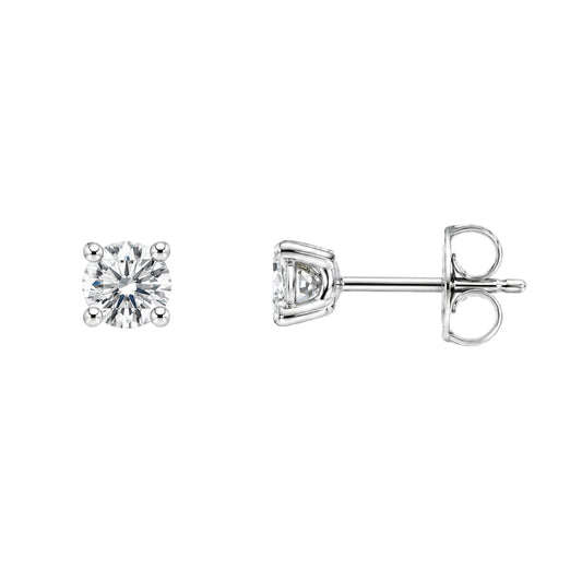 White Gold Round Diamond Studs