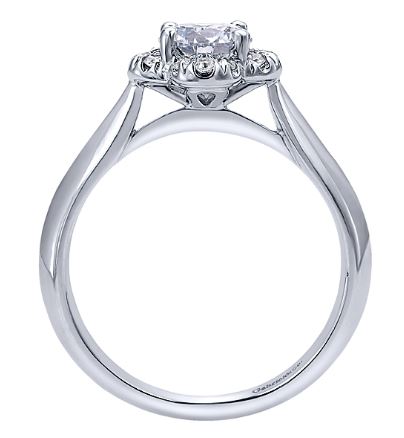 White Gold Flower G/H Diamond Engagement Ring