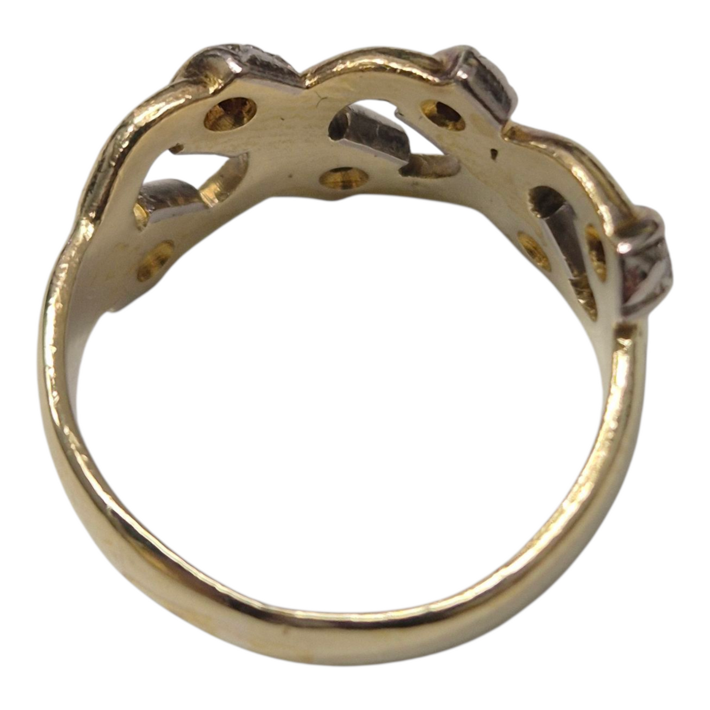 Yellow Gold Brilliant Cut Diamond Chain Band
