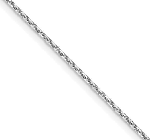 White Gold Diamond Cut Cable Necklace