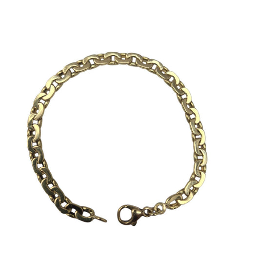 Yellow Gold Alternating Flat Cable Bracelet