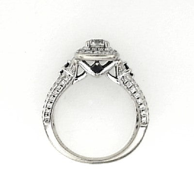 Vintage Round Diamond and Sapphire Ring