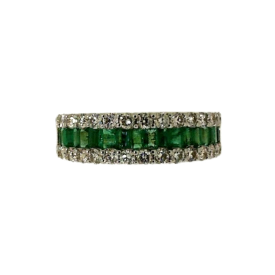 Yellow Gold Baguette Emearld Band