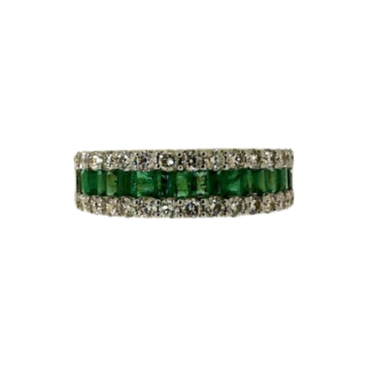 Yellow Gold Baguette Emearld Band