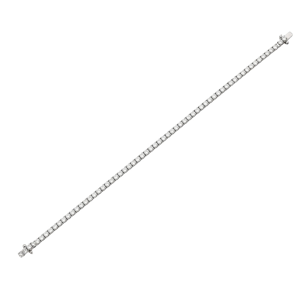 White Gold Round Lab Diamond Tennis Bracelet