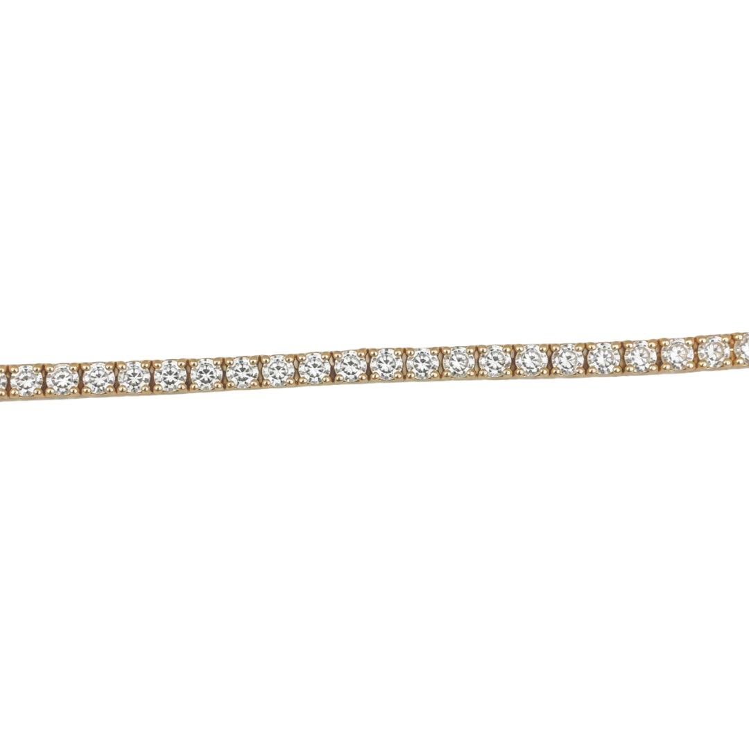Yellow Gold Round Lab Diamond Tennis Bracelet