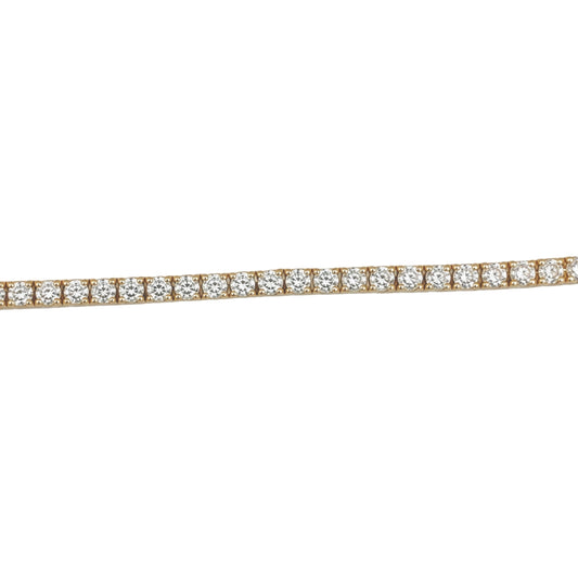 Yellow Gold Round Lab Diamond Tennis Bracelet