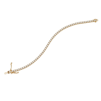 Yellow Gold Round Lab Diamond Tennis Bracelet