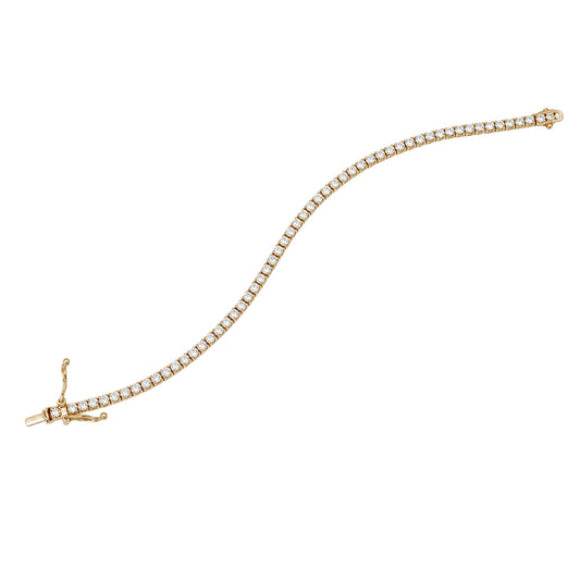 Yellow Gold Round Lab Diamond Tennis Bracelet