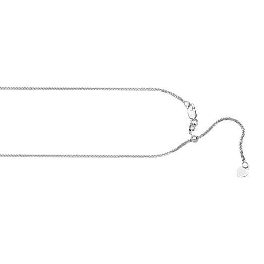 White Gold .85MM Diamond Cut Wheat Necklace