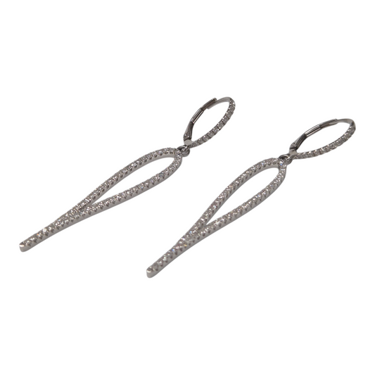 White Gold Diamond Teardrop Earrings