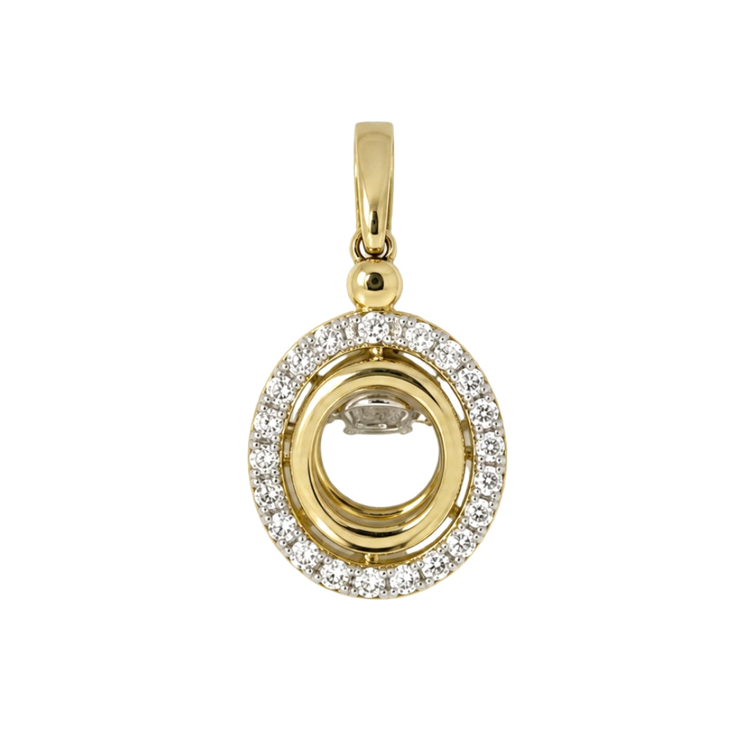 Yellow Gold Round Dancing Diamond Pendant