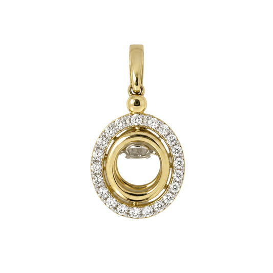 Yellow Gold Round Dancing Diamond Pendant