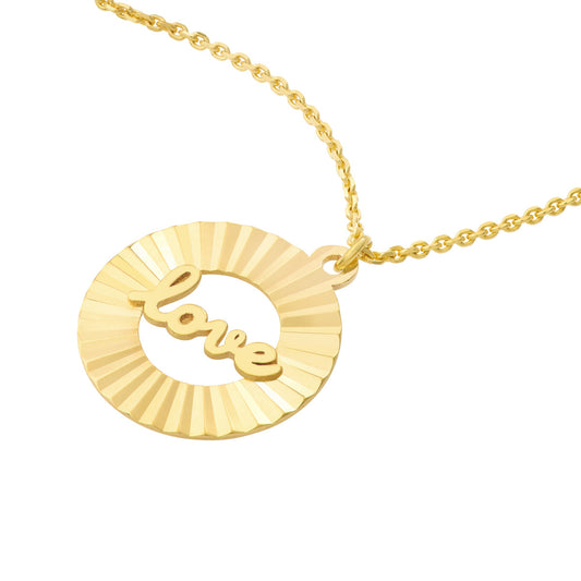Yellow Gold Love Medallion Necklace