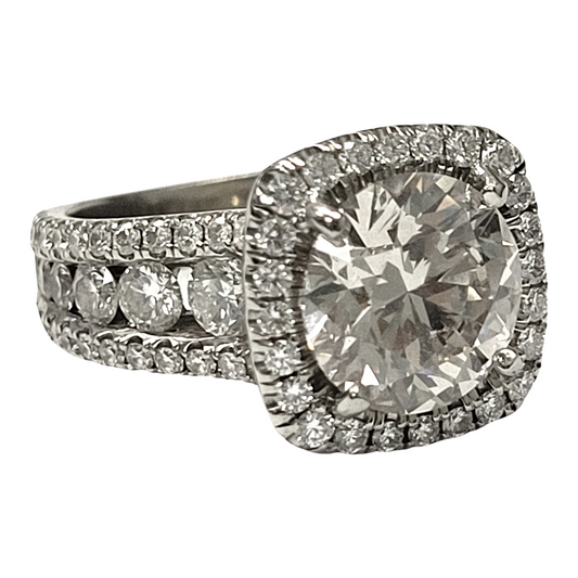 Yellow Gold Lab Diamond Halo Ring