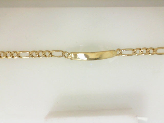 Yellow Gold Curved Nameplate Bracelet