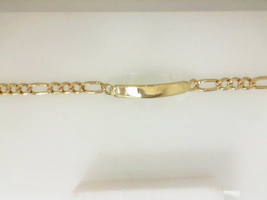 Yellow Gold Curved Nameplate Bracelet